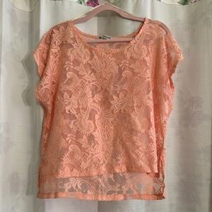 Peach Lace Women’s Top